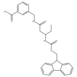 2-{[(3S)-3-({[(9H-fluoren-9-yl)methoxy]carbonyl}amino)pentanamido]methyl}pyridine-4-carboxylic acid结构式