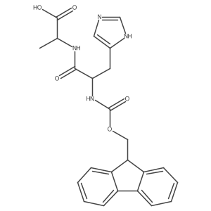 (2R)-2-[(2S)-2-({[(9H-fluoren-9-yl)methoxy]carbonyl}amino)-3-(1H-imidazol-4-yl)propanamido]propanoic acid Structure