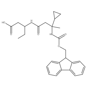 (3S)-3-[3-cyclopropyl-3-({[(9H-fluoren-9-yl)methoxy]carbonyl}amino)butanamido]pentanoic acid结构式