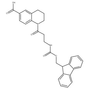 1-[3-({[(9H-fluoren-9-yl)methoxy]carbonyl}amino)propanoyl]-1,2,3,4-tetrahydroquinoline-6-carboxylic acid结构式