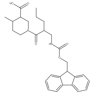 1-{2-[({[(9H-fluoren-9-yl)methoxy]carbonyl}amino)methyl]pentanoyl}-4-methylpiperidine-3-carboxylic acid结构式