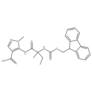 5-[2-({[(9H-fluoren-9-yl)methoxy]carbonyl}amino)-2-methylbutanamido]-1-methyl-1H-pyrazole-4-carboxylic acid Structure