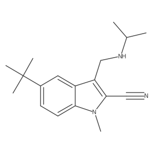5-tert-butyl-1-methyl-3-{[(propan-2-yl)amino]methyl}-1H-indole-2-carbonitrile Structure