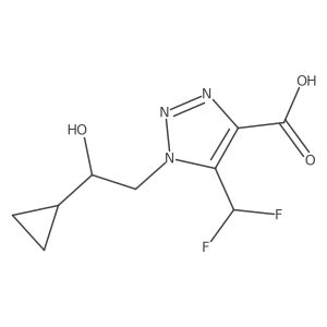 1-(2-cyclopropyl-2-hydroxyethyl)-5-(difluoromethyl)-1H-1,2,3-triazole-4-carboxylic acid结构式