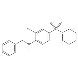 N-Benzyl-3-bromo-N-methyl-5-(piperidin-1-ylsulfonyl)pyridin-2-amine Structure