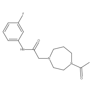 2-(4-acetyl-1,4-diazepan-1-yl)-N-(3-fluorophenyl)acetamide Structure