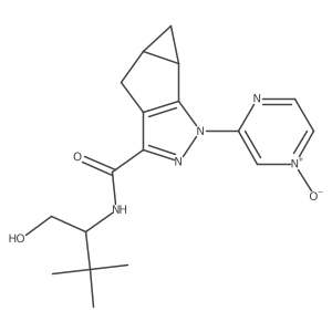 3-((4AS,5AS)-3-((1-Hydroxy-3,3-dimethylbutan-2-YL)carbamoyl)-4,4A,5,5A-tetrahydro-1H-cyclopropa[4,5]cyclopenta[1,2-C]pyrazol-1-YL)pyrazine 1-oxide结构式