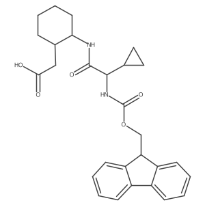 rac-2-[(1R,2R)-2-[2-cyclopropyl-2-({[(9H-fluoren-9-yl)methoxy]carbonyl}amino)acetamido]cyclohexyl]acetic acid Structure