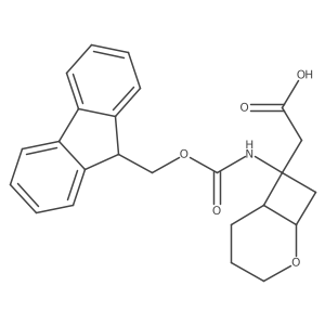 rac-2-[(1R,6S)-7-({[(9H-fluoren-9-yl)methoxy]carbonyl}amino)-2-oxabicyclo[4.2.0]octan-7-yl]acetic acid结构式