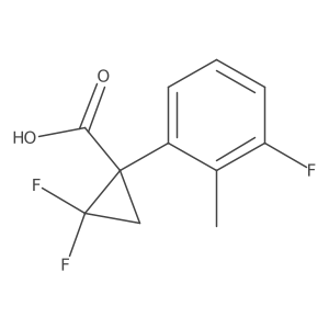 2,2-Difluoro-1-(3-fluoro-2-methylphenyl)cyclopropane-1-carboxylic acid结构式