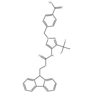 4-{[4-({[(9H-fluoren-9-yl)methoxy]carbonyl}amino)-3-(trifluoromethyl)-1H-pyrazol-1-yl]methyl}benzoic acid Structure
