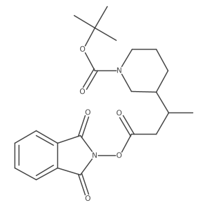 tert-butyl 3-{4-[(1,3-dioxo-2,3-dihydro-1H-isoindol-2-yl)oxy]-4-oxobutan-2-yl}piperidine-1-carboxylate结构式