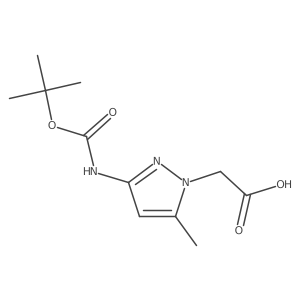 2-(3-{[(tert-butoxy)carbonyl]amino}-5-methyl-1H-pyrazol-1-yl)acetic acid结构式