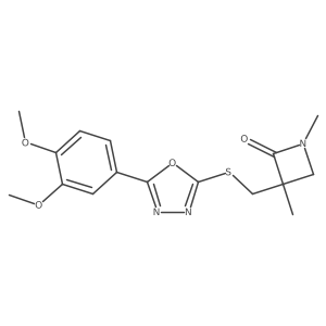 3-[[5-(3,4-Dimethoxyphenyl)-1,3,4-oxadiazol-2-yl]sulfanylmethyl]-1,3-dimethylazetidin-2-one Structure