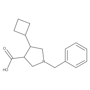 (3S,4S)-1-Benzyl-4-cyclobutylpyrrolidine-3-carboxylic acid结构式