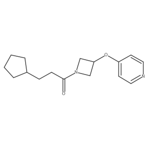 3-Cyclopentyl-1-[3-(pyridin-4-yloxy)azetidin-1-yl]propan-1-one Structure