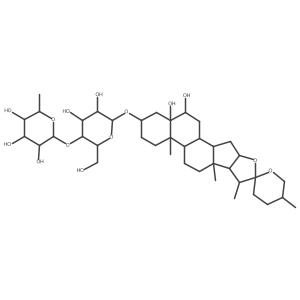 (2S,3R,4R,5R,6S)-2-[(2R,3S,4R,5R,6R)-6-[(1S,2S,4S,5'S,6R,7S,8R,9S,12S,13R,16S,18S,19S)-18,19-dihydroxy-5',7,9,13-tetramethylspiro[5-oxapentacyclo[10.8.0.02,9.04,8.013,18]icosane-6,2'-oxane]-16-yl]oxy-4,5-dihydroxy-2-(hydroxymethyl)oxan-3-yl]oxy-6-methyloxane-3,4,5-triol结构式