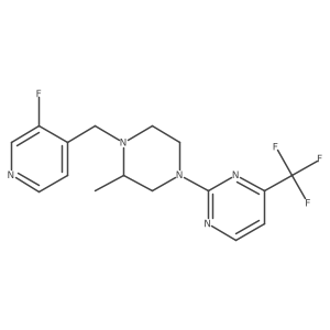 2-{4-[(3-Fluoropyridin-4-yl)methyl]-3-methylpiperazin-1-yl}-4-(trifluoromethyl)pyrimidine结构式