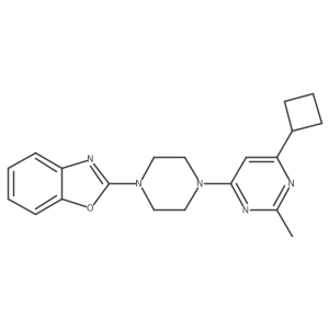 2-[4-(6-Cyclobutyl-2-methylpyrimidin-4-yl)piperazin-1-yl]-1,3-benzoxazole结构式