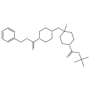 Benzyl 4-((1-(tert-butoxycarbonyl)-4-fluoropiperidin-4-yl)methyl)piperazine-1-carboxylate Structure