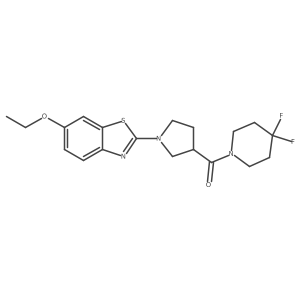 2-[3-(4,4-Difluoropiperidine-1-carbonyl)pyrrolidin-1-yl]-6-ethoxy-1,3-benzothiazole结构式