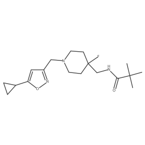 N-({1-[(5-cyclopropyl-1,2-oxazol-3-yl)methyl]-4-fluoropiperidin-4-yl}methyl)-2,2-dimethylpropanamide Structure