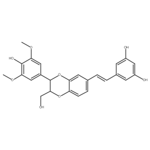 5-[(E)-2-[(2S,3S)-3-(4-hydroxy-3,5-dimethoxyphenyl)-2-(hydroxymethyl)-2,3-dihydro-1,4-benzodioxin-6-yl]ethenyl]benzene-1,3-diol Structure