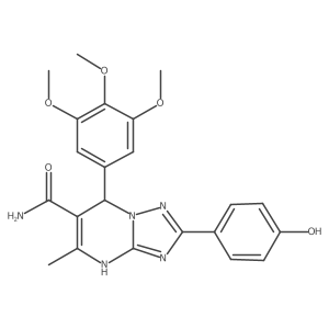2-(4-Hydroxyphenyl)-5-methyl-7-(3,4,5-trimethoxyphenyl)-4,7-dihydro-[1,2,4]triazolo[1,5-a]pyrimidine-6-carboxamide Structure