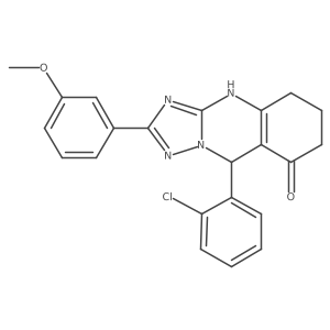 9-(2-chlorophenyl)-2-(3-methoxyphenyl)-5,6,7,9-tetrahydro-[1,2,4]triazolo[5,1-b]quinazolin-8(4H)-one结构式