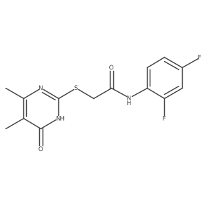 N-(2,4-difluorophenyl)-2-((4,5-dimethyl-6-oxo-1,6-dihydropyrimidin-2-yl)thio)acetamide结构式