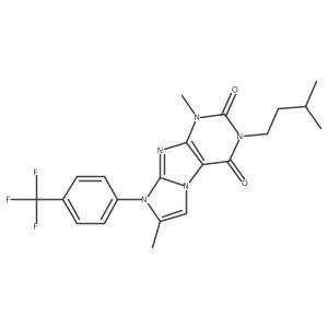 3-isopentyl-1,7-dimethyl-8-(4-(trifluoromethyl)phenyl)-1H-imidazo[2,1-f]purine-2,4(3H,8H)-dione Structure