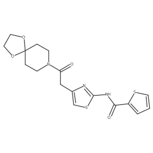 N-(4-(2-oxo-2-(1,4-dioxa-8-azaspiro[4.5]decan-8-yl)ethyl)thiazol-2-yl)thiophene-2-carboxamide Structure
