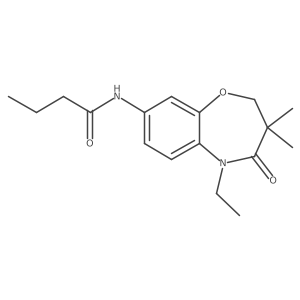 N-(5-ethyl-3,3-dimethyl-4-oxo-2,3,4,5-tetrahydrobenzo[b][1,4]oxazepin-8-yl)butyramide结构式
