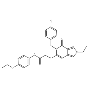 2-((6-(4-chlorobenzyl)-2-ethyl-7-oxo-6,7-dihydro-2H-pyrazolo[4,3-d]pyrimidin-5-yl)thio)-N-(4-ethoxyphenyl)acetamide结构式