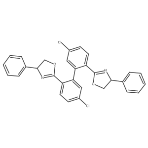 (4S,4'S)-2,2'-(5,5'-dichloro-[1,1'-biphenyl]-2,2'-diyl)bis(4-phenyl-4,5-dihydrooxazole) Structure