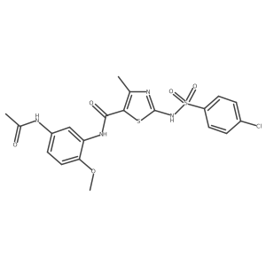5-Thiazolecarboxamide, N-[5-(acetylamino)-2-methoxyphenyl]-2-[[(4-chlorophenyl)sulfonyl]amino]-4-methyl-结构式