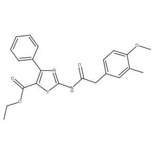 Ethyl 2-(2-(4-methoxy-3-methylphenyl)acetamido)-4-phenylthiazole-5-carboxylate Structure