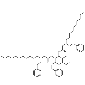 [(2S,3R,4R,5S,6R)-2-benzyloxy-3-[[(3R)-3-benzyloxytetradecanoyl]amino]-5-hydroxy-6-(hydroxymethyl)tetrahydropyran-4-yl] (3R)-3-benzyloxytetradecanoate结构式