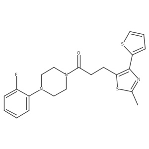 1-(4-(2-Fluorophenyl)piperazin-1-yl)-3-(2-methyl-4-(thiophen-2-yl)thiazol-5-yl)propan-1-one结构式