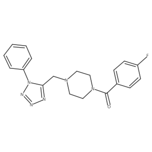 (4-fluorophenyl)(4-((1-phenyl-1H-tetrazol-5-yl)methyl)piperazin-1-yl)methanone结构式