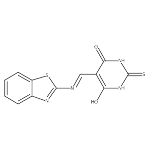 5-((benzo[d]thiazol-2-ylamino)methylene)-2-thioxodihydropyrimidine-4,6(1H,5H)-dione Structure