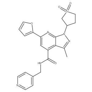 1-(1,1-dioxidotetrahydrothiophen-3-yl)-6-(furan-2-yl)-3-methyl-N-(pyridin-4-ylmethyl)-1H-pyrazolo[3,4-b]pyridine-4-carboxamide结构式