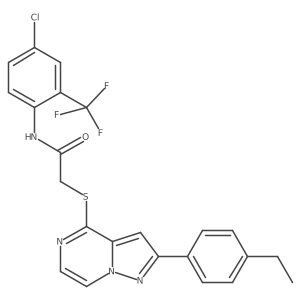 N-[4-chloro-2-(trifluoromethyl)phenyl]-2-{[2-(4-ethylphenyl)pyrazolo[1,5-a]pyrazin-4-yl]sulfanyl}acetamide Structure