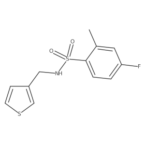 4-fluoro-2-methyl-N-(thiophen-3-ylmethyl)benzenesulfonamide结构式