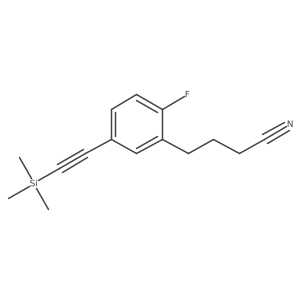 2-Fluoro-5-[2-(trimethylsilyl)ethynyl]benzenebutanenitrile结构式