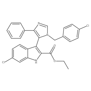 Ethyl 6-chloro-3-(1-(4-chlorobenzyl)-4-phenyl-1H-imidazol-5-yl)-1H-indole-2-carboxylate Structure