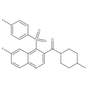 6-Fluoro-4-(4-fluorobenzenesulfonyl)-3-(4-methylpiperidine-1-carbonyl)quinoline Structure