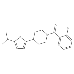 (2-Chlorophenyl)(4-(5-isopropyl-1,3,4-oxadiazol-2-yl)piperidin-1-yl)methanone Structure