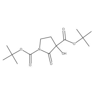 DI-Tert-butyl (S)-3-hydroxy-2-oxopyrrolidine-1,3-dicarboxylate结构式