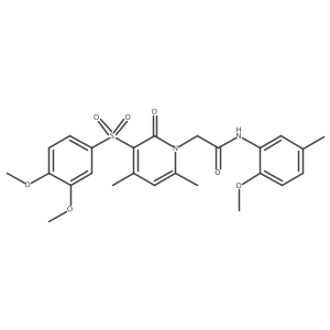 2-(3-((3,4-dimethoxyphenyl)sulfonyl)-4,6-dimethyl-2-oxopyridin-1(2H)-yl)-N-(2-methoxy-5-methylphenyl)acetamide Structure